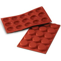 Silikomart SF044 SiliconFLEX 15 Compartment Flan Silicone Baking Mold - 1 15/16" x 1 15/16" x 9/16" Cavities