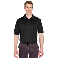 Henry Segal Men's Customizable Black Short Sleeve Moisture Wicking Polo Shirt with UV Protection - 2XL