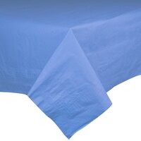 Hoffmaster 220644 54 inch x 108 inch Cellutex Marina Blue Tissue / Poly Paper Table Cover - 25/Case