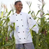 Uncommon Threads Moroccan 0405 Unisex White Customizable Long Sleeve Chef Coat - XL