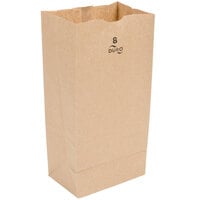 Duro 8 lb. Brown Paper Bag - 500/Bundle