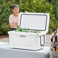 CaterGator CG65WH White 65 Qt. Rotomolded Extreme Outdoor Cooler / Ice Chest