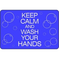 Notrax 194SCW35BU 194 3' x 5' Keep Calm and Wash Your Hands Floor Mat