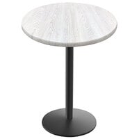 Holland Bar Stool OD214-2242BWOD36RWA EnduroTop 36 inch Round White Ash Wood Laminate Outdoor / Indoor Bar Height Table with Round Base