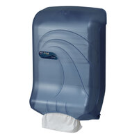 San Jamar T1790TBL Ultrafold Oceans Large Capacity C-Fold / Multi-Fold Towel Dispenser - Arctic Blue