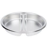 Vollrath 46861 5 Qt. Stainless Steel 2-Compartment Round Food Pan