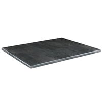Holland Bar Stool OD3048BLKSTL EnduroTop 30 inch x 48 inch Black Steel Laminate Indoor / Outdoor Table Top