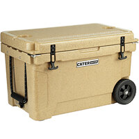 CaterGator CG45SPBW Beige 45 Qt. Mobile Rotomolded Extreme Outdoor Cooler / Ice Chest
