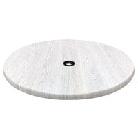 Holland Bar Stool OD30RWAU EnduroTop 30 inch Round White Ash Laminate Outdoor / Indoor Table Top with Umbrella Hole