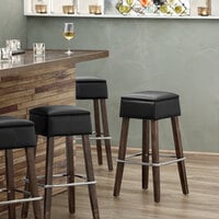 Lancaster Table & Seating Sofia Vintage Finish Backless Barstool with Padded Seat