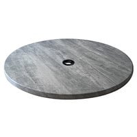 Holland Bar Stool OD30RGRYSTNU EnduroTop 30 inch Round Greystone Laminate Outdoor / Indoor Table Top with Umbrella Hole