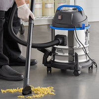Lavex Janitorial 5 Gallon Stainless Steel Commercial Wet / Dry Vacuum with Toolkit - 100-120V, 1200W
