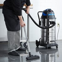 Lavex Janitorial 16 Gallon Stainless Steel Commercial Wet / Dry Vacuum with Toolkit - 100-120V, 1200W