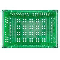 Orbis AF2416-10 Stack-N-Nest Green Agricultural Vented Crate with Bail- 24 inch x 16 inch x 10 3/16 inch