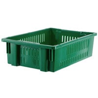 Orbis AF2013-6 Stack-N-Nest Green Agricultural Vented Crate - 20 inch x 13 inch x 5 5/8 inch