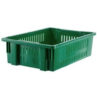 Orbis AF2013-6 Stack-N-Nest Green Agricultural Vented Crate - 20" x 13" x 5 5/8"