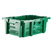 Orbis NPL654B Stack-N-Nest 23 15/16" x 16" x 8 13/16" Green Agricultural Vented Crate