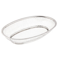 Tablecraft 123472 12 inch x 8 1/2 inch x 2 inch Classic Large Oval Stainless Steel Basket