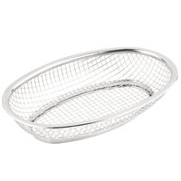 Tablecraft 123471 9 1/2" x 6" x 2 Classic Small Oval Stainless Steel Basket