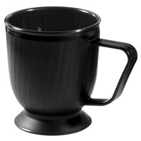 GET HCR-95-BK 8 oz. Black Insulated Mug with Pedestal Base - 12/Pack
