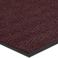 Lavex Janitorial Chevron Rib 2' x 3' Burgundy Indoor Entrance Mat - 3/8 inch Thick