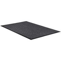 Lavex Janitorial Water Absorbent 2' x 3' Charcoal Parquet Indoor Entrance Mat - 3/8 inch Thick
