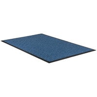 Lavex Janitorial Water Absorbent 2' x 3' Navy Blue Parquet Indoor Entrance Mat - 3/8 inch Thick