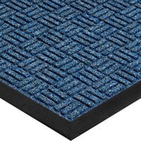 Lavex Janitorial Water Absorbent Navy Blue Parquet Indoor Entrance Mat - 3/8" Thick