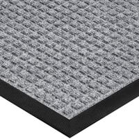 Lavex Janitorial Water Absorbent 2' x 3' Gray Waffle Indoor Entrance Mat - 3/8 inch Thick