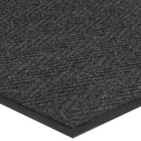 Lavex Chevron Rib Charcoal Indoor Entrance Mat - 3/8" Thick