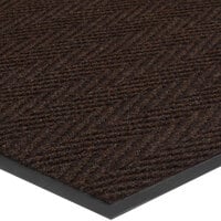 Lavex Chevron Rib Brown Indoor Entrance Mat - 3/8" Thick