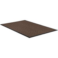 Lavex Janitorial Water Absorbent 2' x 3' Brown Parquet Indoor Entrance Mat - 3/8 inch Thick
