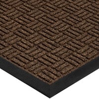 Lavex Janitorial Water Absorbent 2' x 3' Brown Parquet Indoor Entrance Mat - 3/8 inch Thick