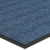 Lavex Janitorial Chevron Rib 2' x 3' Blue Indoor Entrance Mat - 3/8 inch Thick
