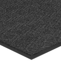 Lavex Janitorial Chevron Rib 3' x 4' Charcoal Indoor Entrance Mat - 3/8 inch Thick