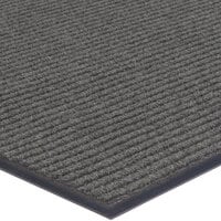 Lavex Janitorial Needle Rib 3' x 10' Gray Indoor Entrance Mat - 3/8 inch Thick