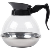 64 oz. Polycarbonate Coffee Decanter with Stainless Steel Bottom and Black Handle