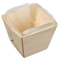Solia WA00011 2 3/16 inch x 2 3/16 inch x 2 3/16 inch Square Wooden Punnet with Baking Paper - 300/Case