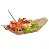 Solia VO13011 7 inch x 4 inch x 1 1/2 inch Bamboo Leaf Boat Dish - 1000/Case