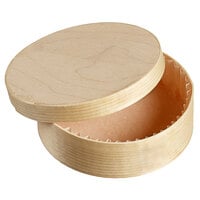 Solia WA50061_N Round Wooden Baking Box with Baking Paper - 240/Case