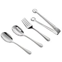 Acopa Edgeworth 4-Piece 18/8 Stainless Steel Extra Heavy Weight Serving Utensils Set