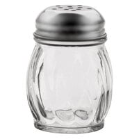 Vollrath 674 Traex® Dripcut® 6 oz. Glass Cheese Shaker with Perforated Stainless Steel Top - 12/Case