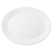 Chef & Sommelier FM551 Eternity Plus 10 1/2" Warm White Rolled Edge Wide Rim Oval China Platter by Arc Cardinal - 24/Case