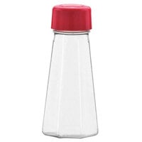 Vollrath 313-02 Traex® Dripcut® 3 oz. Polycarbonate Salt and Pepper Shaker with Red Plastic Top - 72/Case