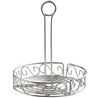 American Metalcraft SSCC8 Stainless Steel Round Scroll Design Condiment Caddy - 7 3/4 inch x 9 inch