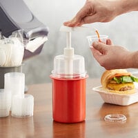 Steril-Sil 30 oz. Red Condiment Dispenser Kit with 1 oz. Pump and Dome Top Lid