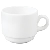 Chef & Sommelier FM541 Eternity Plus 8 oz. Warm White Rolled Edge Stackable China Teacup by Arc Cardinal - 36/Case