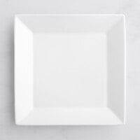 Acopa 9 inch Bright White Square Porcelain Plate - 12/Case