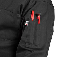 Uncommon Threads Classic Knot 0403 Unisex Black Customizable Long Sleeve Chef Coat - 5XL