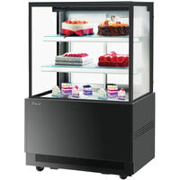 Turbo-Air TBP36-54NN 35 1/2" Square Glass Three Tier Black Refrigerated Bakery Display Case